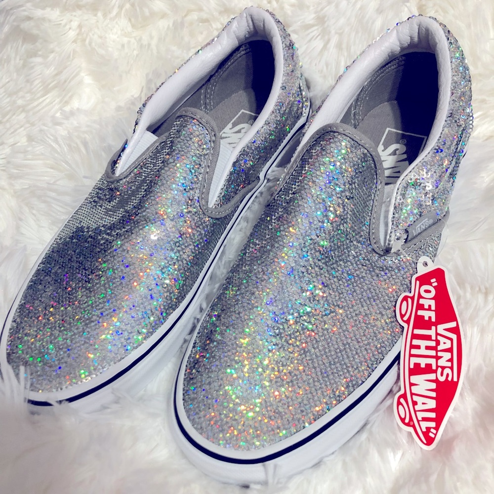 Vans 6M/7.5W Iridescent Sequin Slip-On
